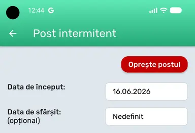 Oprește postul pe pagina de setări Post intermitent.